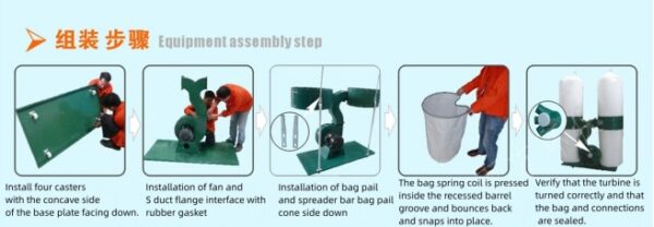 Dual Bag Dust Collector – Industrial Woodworking Air Filtration System - Image 4