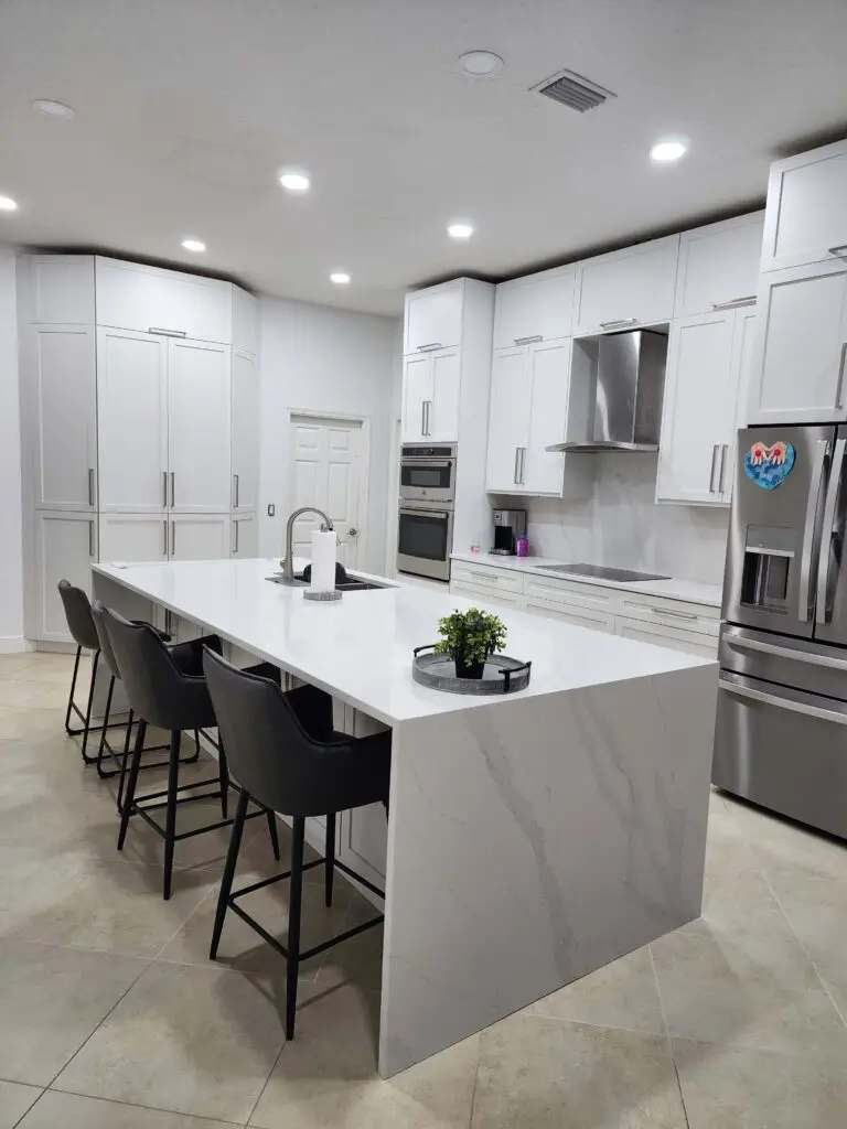 Sleek modern kitchen with island.